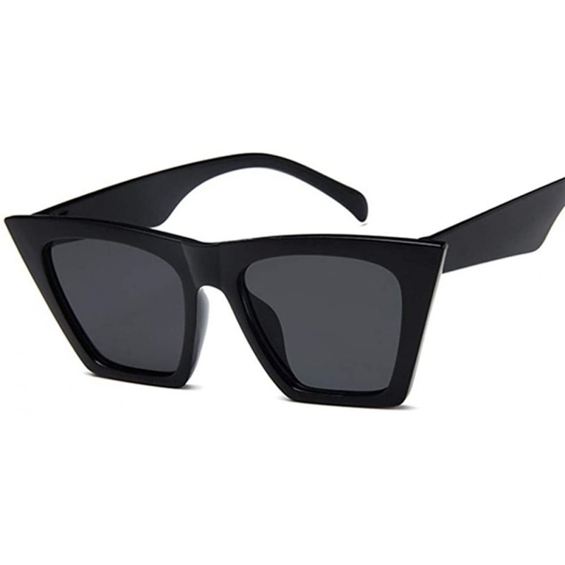 Cat Eye Square Sunglasses Man/Women Cat Eye Sun Glasses Classic Vintage UV400 Outdoor - Black Gray - CV198XYLQZS $8.39