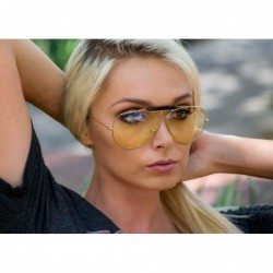 Aviator Non-Polarized Replacement Lenses for Ray-Ban RB3025 Aviator Large (55mm) - Yellow Tint - CA11U9041PX $18.34