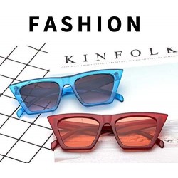 Cat Eye Fashion Square Cat Eye Sunglasses Women Vintage Small Cateye Trendy Sunglasses - Red - C5199A8KMD9 $13.18