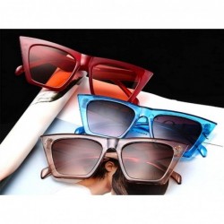 Cat Eye Fashion Square Cat Eye Sunglasses Women Vintage Small Cateye Trendy Sunglasses - Red - C5199A8KMD9 $13.18