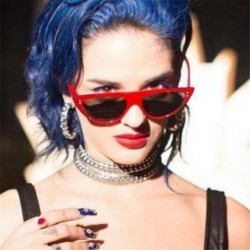 Goggle Unisex Vintage Cat Eyes Sunglasses Rapper Fashion Oval Shade Glasses - B - C918TQYUA5R $7.81