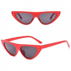 Goggle Unisex Vintage Cat Eyes Sunglasses Rapper Fashion Oval Shade Glasses - B - C918TQYUA5R $7.81