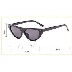 Goggle Unisex Vintage Cat Eyes Sunglasses Rapper Fashion Oval Shade Glasses - B - C918TQYUA5R $12.73
