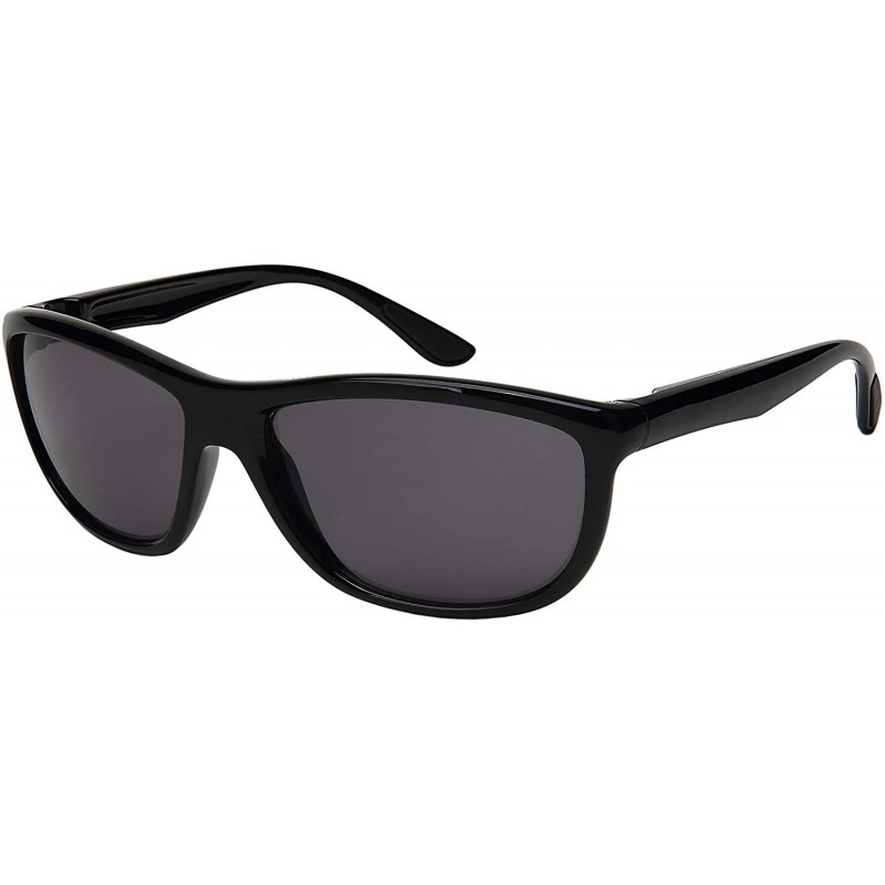 Square Men Women Square Black Sunglasses Solid Grey Lens UV 400 Protection Lightweight - CH18ZN30UY9 $11.72