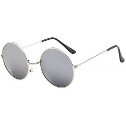 Oversized Women Men Vintage Casual Sun Glasses Unisex Driving Round Metal Frame Sunglasses Eyewear - G - C818STWUNT4 $16.24