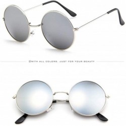 Oversized Women Men Vintage Casual Sun Glasses Unisex Driving Round Metal Frame Sunglasses Eyewear - G - C818STWUNT4 $7.34