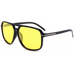 Sport Unisex Retro Polarized Sunglasses Classic Style Driving Sun Glasses For Men/Women - Sand Black Frame Yellow Lens - CY18...