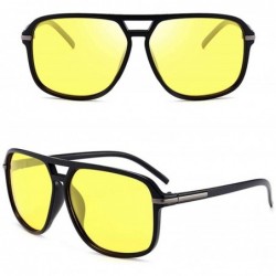 Sport Unisex Retro Polarized Sunglasses Classic Style Driving Sun Glasses For Men/Women - Sand Black Frame Yellow Lens - CY18...