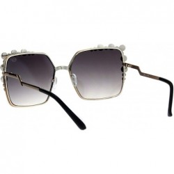 Butterfly Womens Rhinestone Sparkling Rectangular Butterfly Metal Rim Sunglasses - Gold Smoke - C418I4G5HIX $11.19