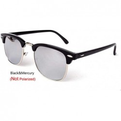 Aviator Vintage Semi-Rimless Brand Designer Sunglasses Women/Men C2 Mattle Black - C4 Black Silver - CR18Y3NCZQN $11.18
