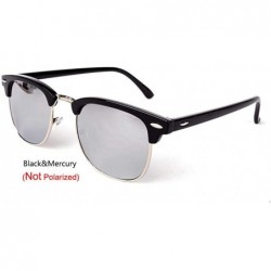 Aviator Vintage Semi-Rimless Brand Designer Sunglasses Women/Men C2 Mattle Black - C4 Black Silver - CR18Y3NCZQN $16.66