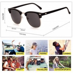 Aviator Vintage Semi-Rimless Brand Designer Sunglasses Women/Men C2 Mattle Black - C4 Black Silver - CR18Y3NCZQN $11.18