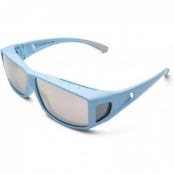 Oversized Sunglasses Over Glasses for Women and Men Polarized 100% UV Protection - Blue - CF18CQRITR7 $32.36