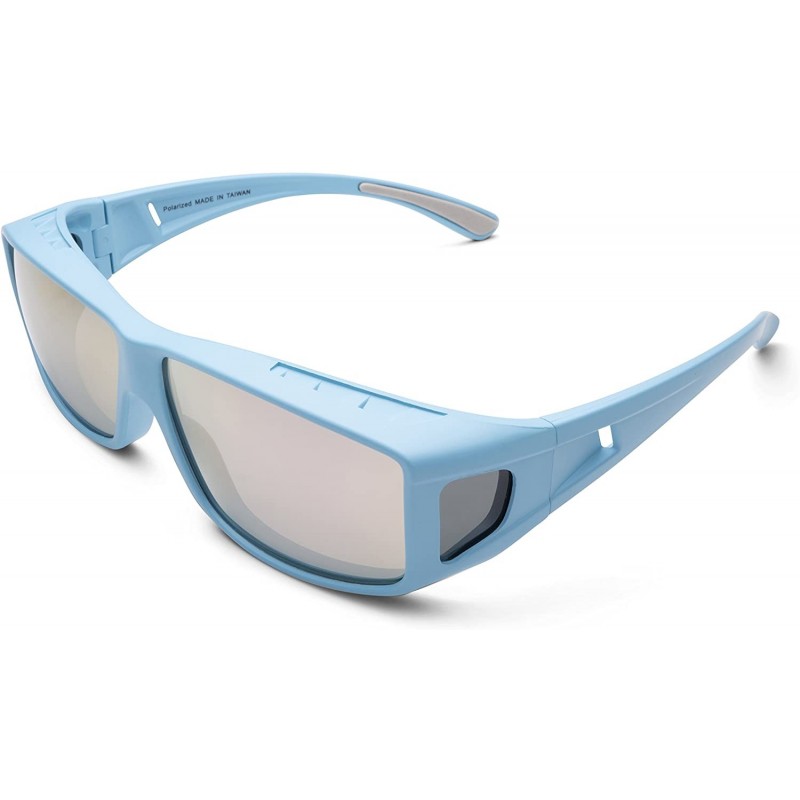 Oversized Sunglasses Over Glasses for Women and Men Polarized 100% UV Protection - Blue - CF18CQRITR7 $20.28