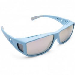 Oversized Sunglasses Over Glasses for Women and Men Polarized 100% UV Protection - Blue - CF18CQRITR7 $20.28