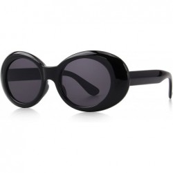 Round Goggles Oval Mod Retro Vintage Inspired Women Sunglasses Round Lens S6124 - Black - C5187ZW9HWN $21.49