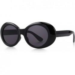 Round Goggles Oval Mod Retro Vintage Inspired Women Sunglasses Round Lens S6124 - Black - C5187ZW9HWN $12.73