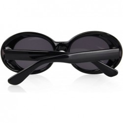 Round Goggles Oval Mod Retro Vintage Inspired Women Sunglasses Round Lens S6124 - Black - C5187ZW9HWN $12.73