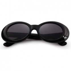 Round Goggles Oval Mod Retro Vintage Inspired Women Sunglasses Round Lens S6124 - Black - C5187ZW9HWN $12.73