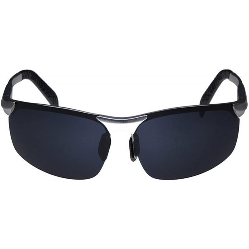 Oval 2015 Men's Aviation Aluminum Magnesium Alloy Polarizer Outdoor Cycling Sunglasses - Silver & Grey - C311ZEKH2QN $17.47