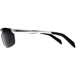 Oval 2015 Men's Aviation Aluminum Magnesium Alloy Polarizer Outdoor Cycling Sunglasses - Silver & Grey - C311ZEKH2QN $17.47