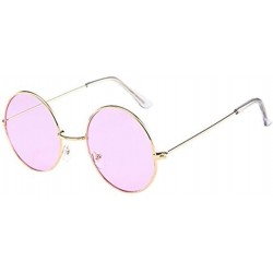 Round Round Metal Frame Sunglasses for Women - Classic Candy Color Sun Glasses Retro Circle Eyewear for Teens - D - CG196EU7L...