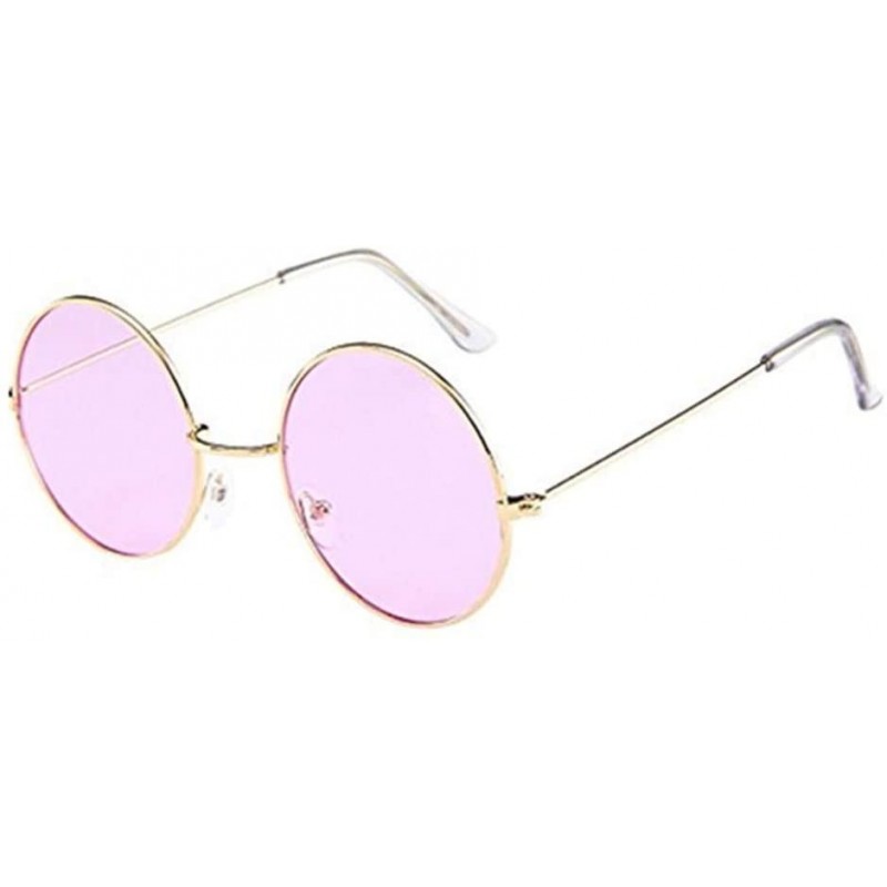 Round Round Metal Frame Sunglasses for Women - Classic Candy Color Sun Glasses Retro Circle Eyewear for Teens - D - CG196EU7L...