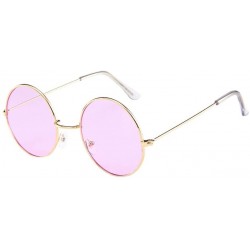 Round Round Metal Frame Sunglasses for Women - Classic Candy Color Sun Glasses Retro Circle Eyewear for Teens - D - CG196EU7L...
