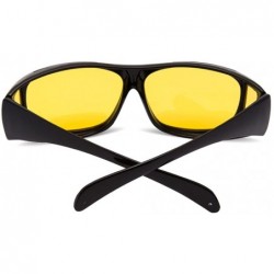 Oversized Night Vision Driving Wear Over Glasses Anti Glare Yellow Lens Fit Over Polarized Sunglasses - C918IDGU5HL $12.27