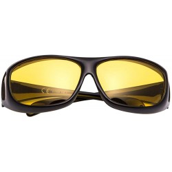 Oversized Night Vision Driving Wear Over Glasses Anti Glare Yellow Lens Fit Over Polarized Sunglasses - C918IDGU5HL $12.27