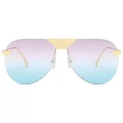Oversized Oversized Pilot Sunglasses for Women Big Frame Shades UV400 - C8 Grey Blue - C31906DUG80 $22.91