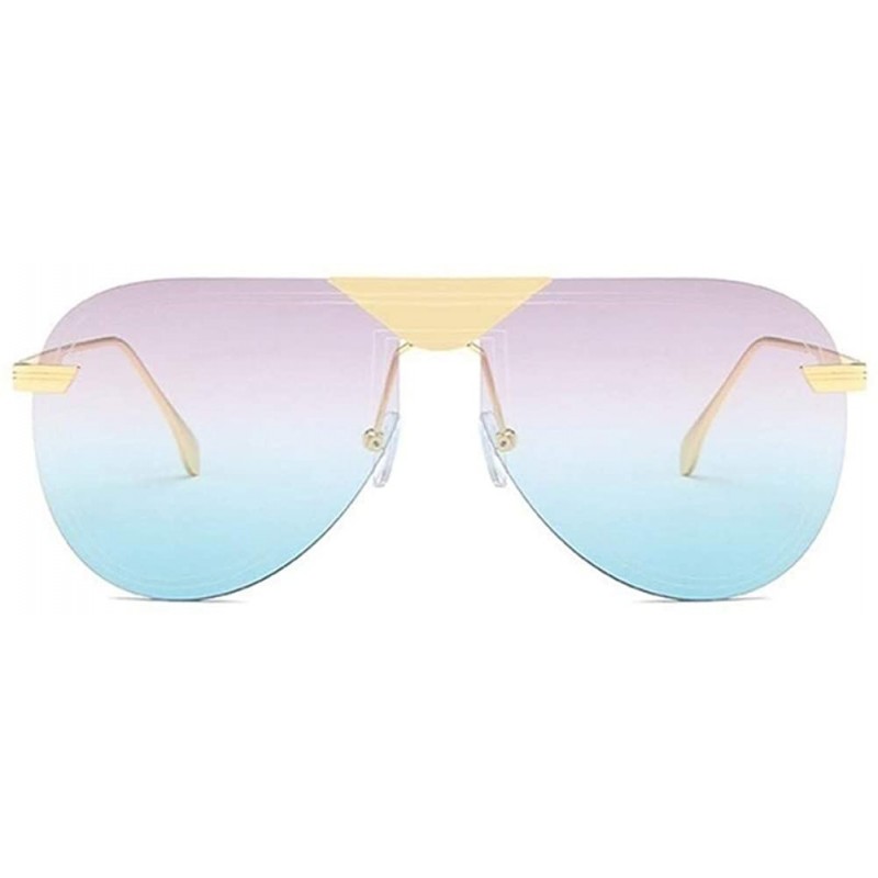 Oversized Oversized Pilot Sunglasses for Women Big Frame Shades UV400 - C8 Grey Blue - C31906DUG80 $11.31
