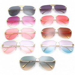 Oversized Oversized Pilot Sunglasses for Women Big Frame Shades UV400 - C8 Grey Blue - C31906DUG80 $11.31