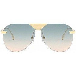 Oversized Oversized Pilot Sunglasses for Women Big Frame Shades UV400 - C8 Grey Blue - C31906DUG80 $11.31