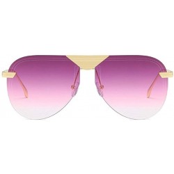 Oversized Oversized Pilot Sunglasses for Women Big Frame Shades UV400 - C8 Grey Blue - C31906DUG80 $11.31
