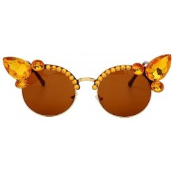 Cat Eye Fashion Vintage Diamond Sunglasses Crystal - 6 - CN198EXU5HU $46.93