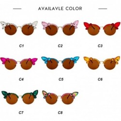 Cat Eye Fashion Vintage Diamond Sunglasses Crystal - 6 - CN198EXU5HU $22.53