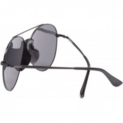 Aviator Unisex Mens Womens Polarised Aviator Sunglasses 80s Retro Celebrity Shades - Black - Black - CD18EI0GWR0 $60.62