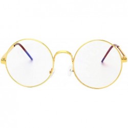 Round Retro Round Metal Frame Clear Lens Glasses Classic Unisex Eyewear - Gold - CH18EXUDYQT $9.72