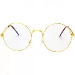 Round Retro Round Metal Frame Clear Lens Glasses Classic Unisex Eyewear - Gold - CH18EXUDYQT $16.80