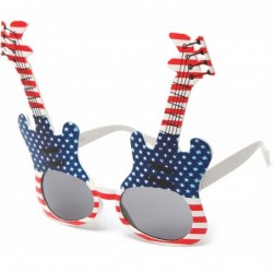 Oversized Party Fun Props Unique Guitar Design Festival Sunglasses - Red/White/Blue - CK1190GKKP7 $18.17