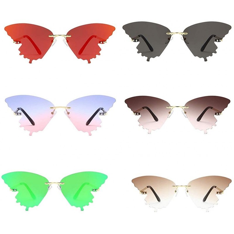 Butterfly Summer Butterfly Sunglasses Gradient Butterfly Shape Frame - A - CP190E6I696 $8.54