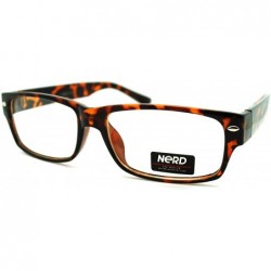 Rectangular Rectangular Eyeglasses Clear Lens Glasses Frame Unisex - Tortoise - CH11N1EG7XN $10.78