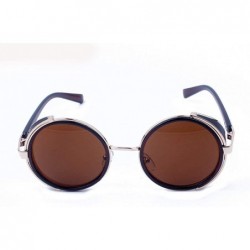 Round Women Men Vintage Retro Glasses Unisex Fashion Mirror Lens Travel Sunglaasses - I - CH18TS2KXXN $7.68