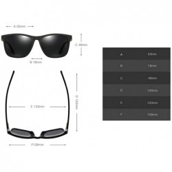 Square Square Sunglasses Men Polarized TR90 Male Sun Glasses for Driving - Brown - CU18K0A7UIO $11.31