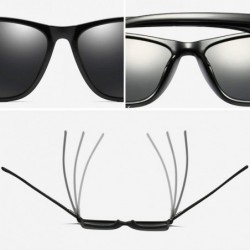 Square Square Sunglasses Men Polarized TR90 Male Sun Glasses for Driving - Brown - CU18K0A7UIO $11.31