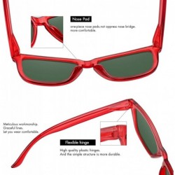 Oversized Polarized Sunglasses for Women Men Classic Retro Designer Style - Transparent Red Frame / Green G15 Lens - CO192R3T...