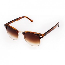 Rectangular Sunglasses in Tort - Half Frames Tortoise Shell Leopard Tiger Animal Print Classic - CO12H4VLQR5 $25.64