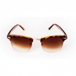Rectangular Sunglasses in Tort - Half Frames Tortoise Shell Leopard Tiger Animal Print Classic - CO12H4VLQR5 $25.64