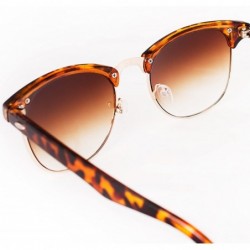 Rectangular Sunglasses in Tort - Half Frames Tortoise Shell Leopard Tiger Animal Print Classic - CO12H4VLQR5 $25.64